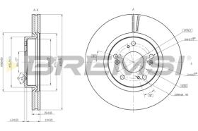 BREMSI CD8473V - B. DISC FRONT DIA.293 VENT. HONDA CIVIC