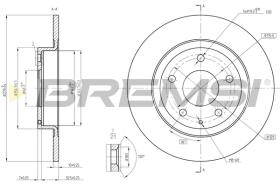 BREMSI CD8477S - B. DISC REAR DIA.278 SOLID MAZDA 6