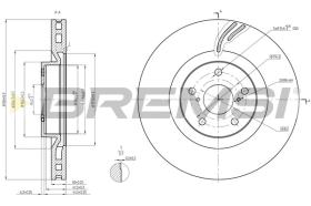 BREMSI CD8497VRD - B. DISC FRONT DX  DIA.334 LEXUS GS RC