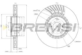 BREMSI CD8498VLS - B. DISC FRONT SX  DIA.334 LEXUS GS