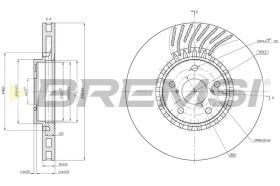 BREMSI CD8498VRD - B. DISC FRONT DX  DIA.334 LEXUS GS