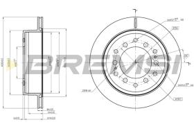 BREMSI CD8505V - B. DISC REAR  DIA.312 VENT TOYOTA LAND C