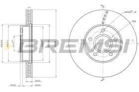 BREMSI CD8509V - B. DISC FRONT DIA.278 VENT VOLVO  V40