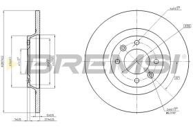 BREMSI CD8511S - B. DISC REAR CITROEN C4 DS4 PEUGEOT 3008