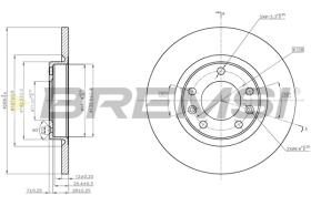 BREMSI CD8569S - B. DISC REAR DIA.268 SOLID CITROEN C4