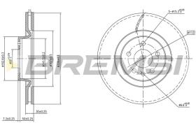 BREMSI CD8597V - B. DISC FRONT DIA.338 VENT. AUDI A4 Q5