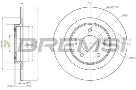 BREMSI CD8652S - B. DISC REAR DIA.302 SOLID CITROEN PEUGE