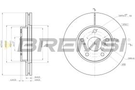 BREMSI CD8653V - B. DISC FRONT DIA.277 VENT. TOYOTA COROL