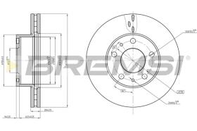 BREMSI CD8659V - B. DISC FRONT DIA.280 VENT. CITROEN FIAT