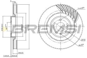 BREMSI CD8686VLS - B. DISC FRONT DIA.350 VENT.SX LF PORSCHE