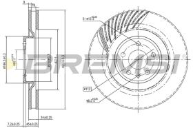 BREMSI CD8686VRD - B. DISC FRONT DIA.350 VENT.DX RD PORSCHE