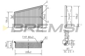 BREMSI FA0122 - FILTRO DE AIRE