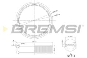 BREMSI FA0126 - FILTRO DE AIRE