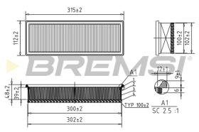 BREMSI FA0210 - FILTRO DE AIRE