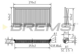 BREMSI FA0547 - FILTRO DE AIRE