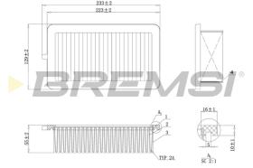 BREMSI FA0555 - FILTRO DE AIRE