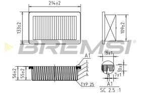 BREMSI FA0558 - FILTRO DE AIRE