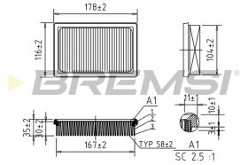 BREMSI FA0561 - FILTRO DE AIRE