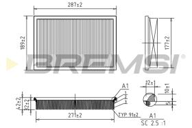 BREMSI FA0573 - FILTRO DE AIRE