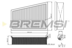 BREMSI FA0580 - FILTRO DE AIRE