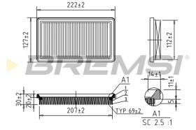 BREMSI FA0587 - FILTRO DE AIRE