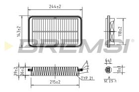 BREMSI FA0596 - FILTRO DE AIRE