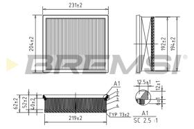 BREMSI FA0598 - FILTRO DE AIRE