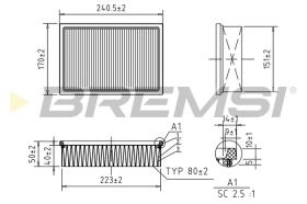 BREMSI FA0599 - FILTRO DE AIRE