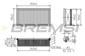 BREMSI FA0652 - FILTRO DE AIRE