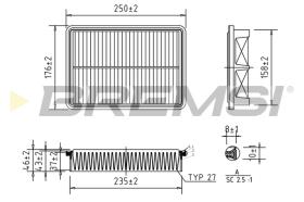 BREMSI FA1022 - FILTRO DE AIRE