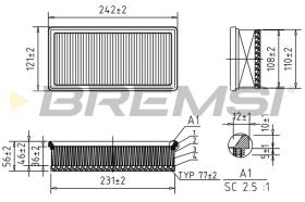 BREMSI FA1067 - FILTRO DE AIRE