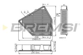 BREMSI FA1076 - FILTRO DE AIRE