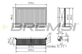 BREMSI FA1125 - FILTRO DE AIRE