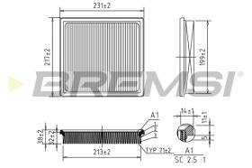 BREMSI FA1126 - FILTRO DE AIRE