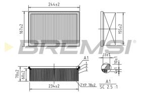 BREMSI FA1148 - FILTRO DE AIRE