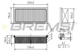 BREMSI FA1187 - FILTRO DE AIRE