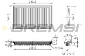 BREMSI FA1212 - FILTRO DE AIRE