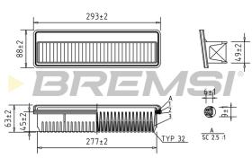 BREMSI FA1218 - FILTRO DE AIRE