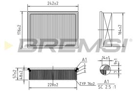 BREMSI FA1243 - FILTRO DE AIRE