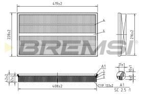 BREMSI FA1245 - FILTRO DE AIRE