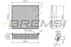 BREMSI FA1252 - FILTRO DE AIRE