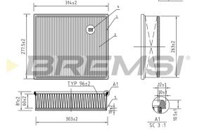 BREMSI FA1253 - FILTRO DE AIRE