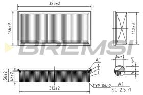 BREMSI FA1264 - FILTRO DE AIRE