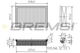 BREMSI FA1361 - FILTRO DE AIRE