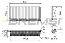 BREMSI FA1369 - FILTRO DE AIRE