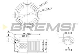 BREMSI FA2033 - FILTRO DE AIRE