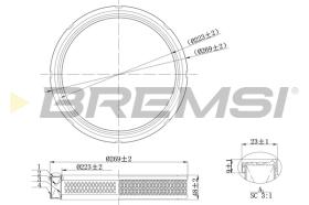 BREMSI FA2081 - FILTRO DE AIRE