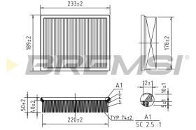 BREMSI FA2322 - FILTRO DE AIRE