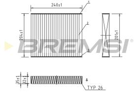 BREMSI FC0073C - FILTRO, AIRE HABITáCULO