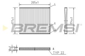 BREMSI FC0162C - FILTRO, AIRE HABITáCULO